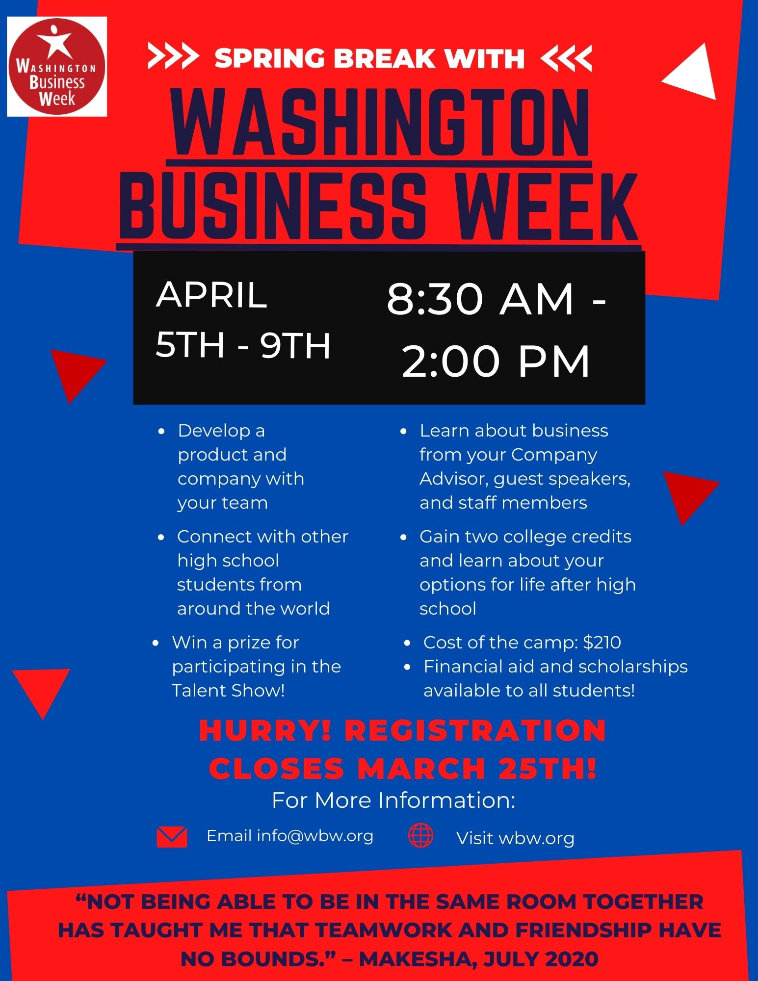 Student Flyer JPG Washington Business Week